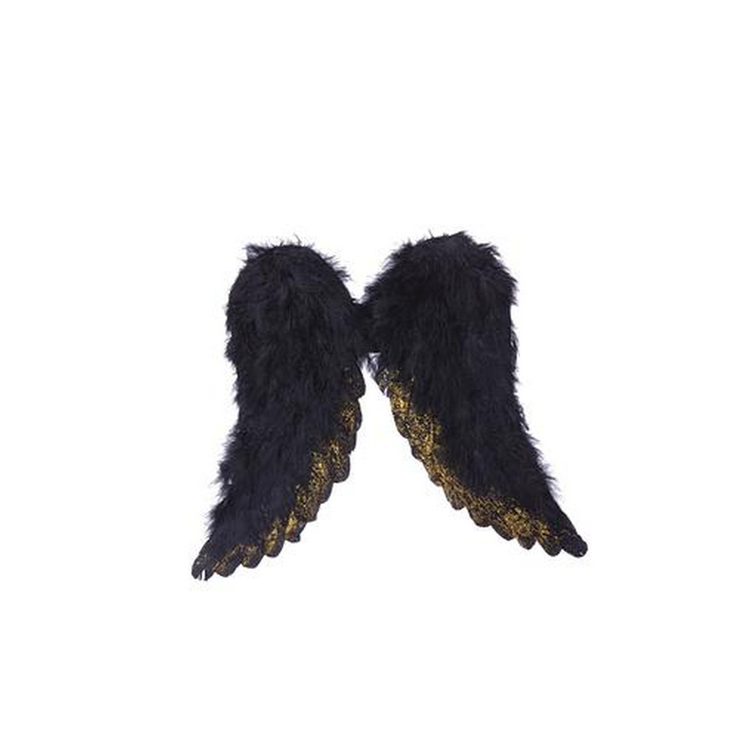 Halloween Black Archangel Wings 17.7x15.3in