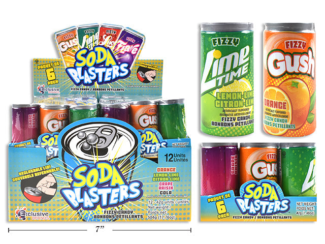 Pack of 6 Soda Blasters Candy 42g VRT