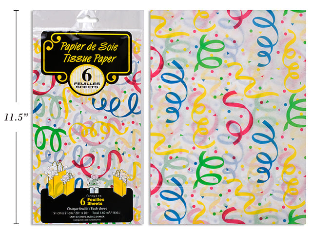 6 Sheets of Tissue Paper - Confetti 20x20in