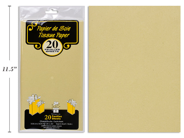 20 Sheets of Tissue Paper - Kraft 20x20in