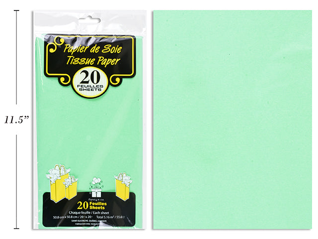 20 Sheets of Tissue Paper - Mint 20x20in