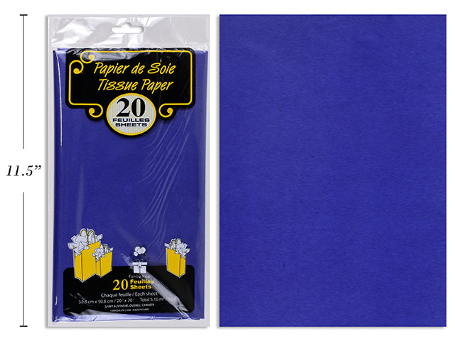 20 Sheets of Tissue Paper - Navy 20x20in