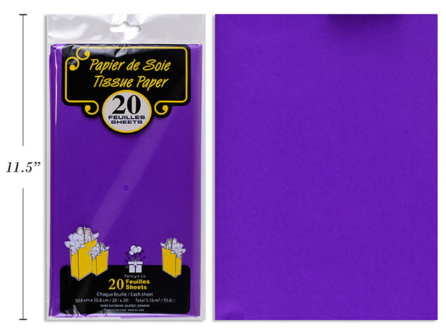 20 Sheets of Tissue Paper - Grape 20x20in