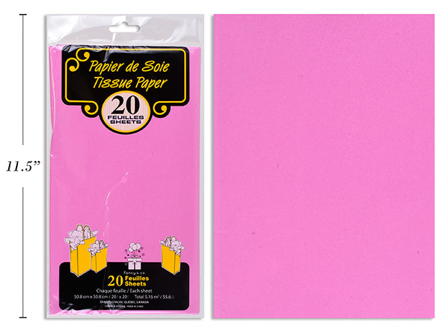 20 Sheets of Tissue Paper - Pink 20x20in