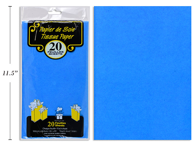 20 Sheets of Tissue Paper - Blue 20x20in