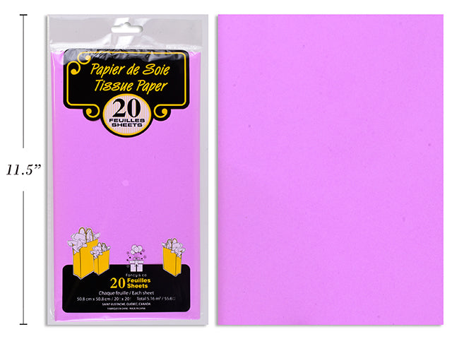 20 Sheets of Tissue Paper - Lavender 20x20in
