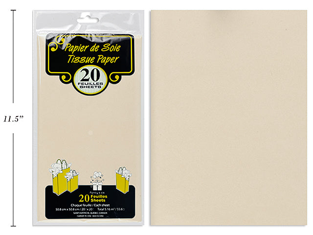 20 Sheets of Tissue Paper - Vanilla 20x20in