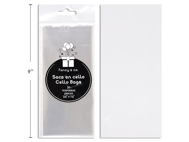 30 Clear Cello Bags 3.5x7.5in