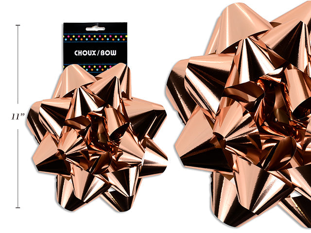 Bow - Metallic Rose Gold 10in