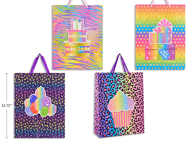 Paper Gift Bag with Glitter Cut-out 12.2x15.7x4.7in VRT