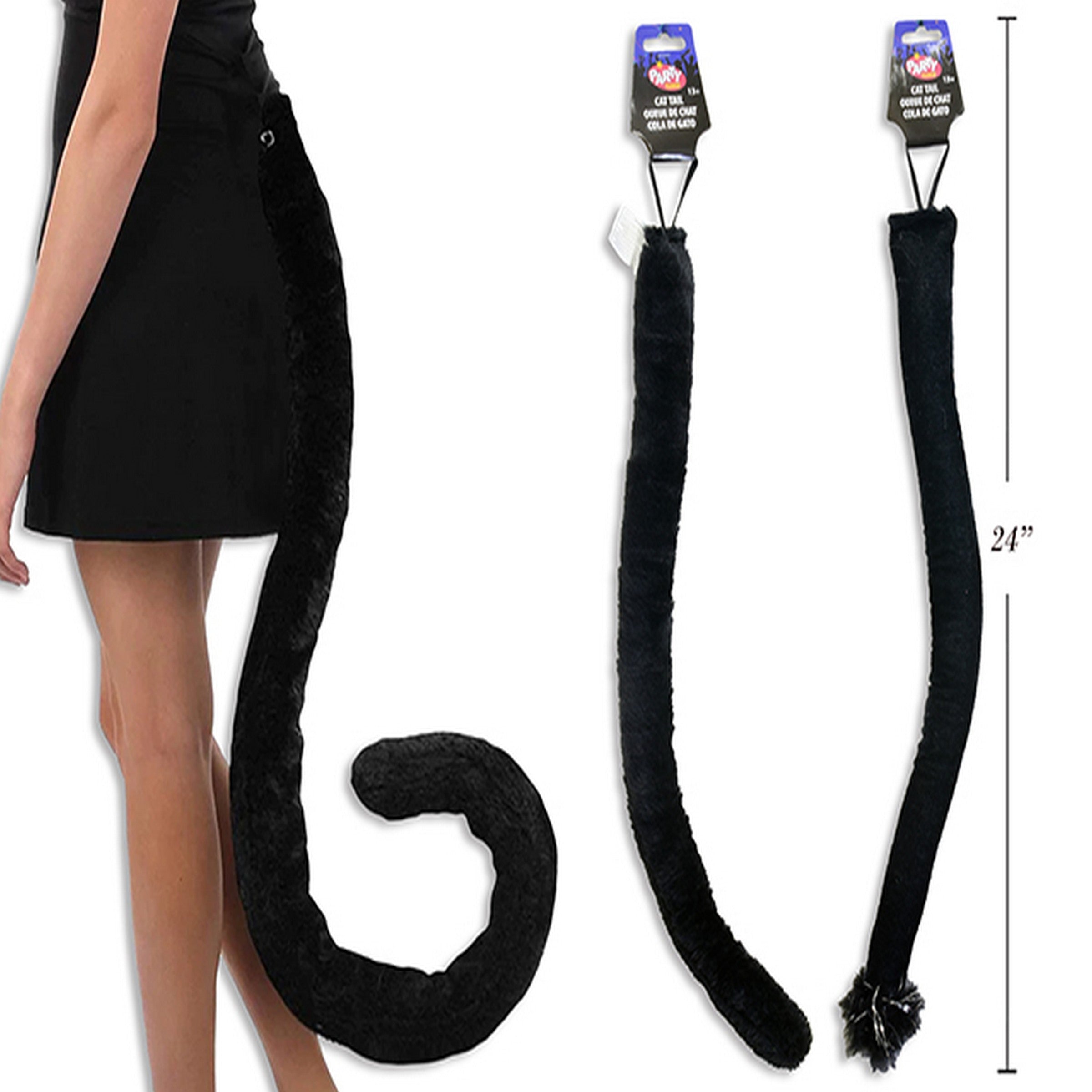 Halloween Costume Black Plush Cat Tail VRT