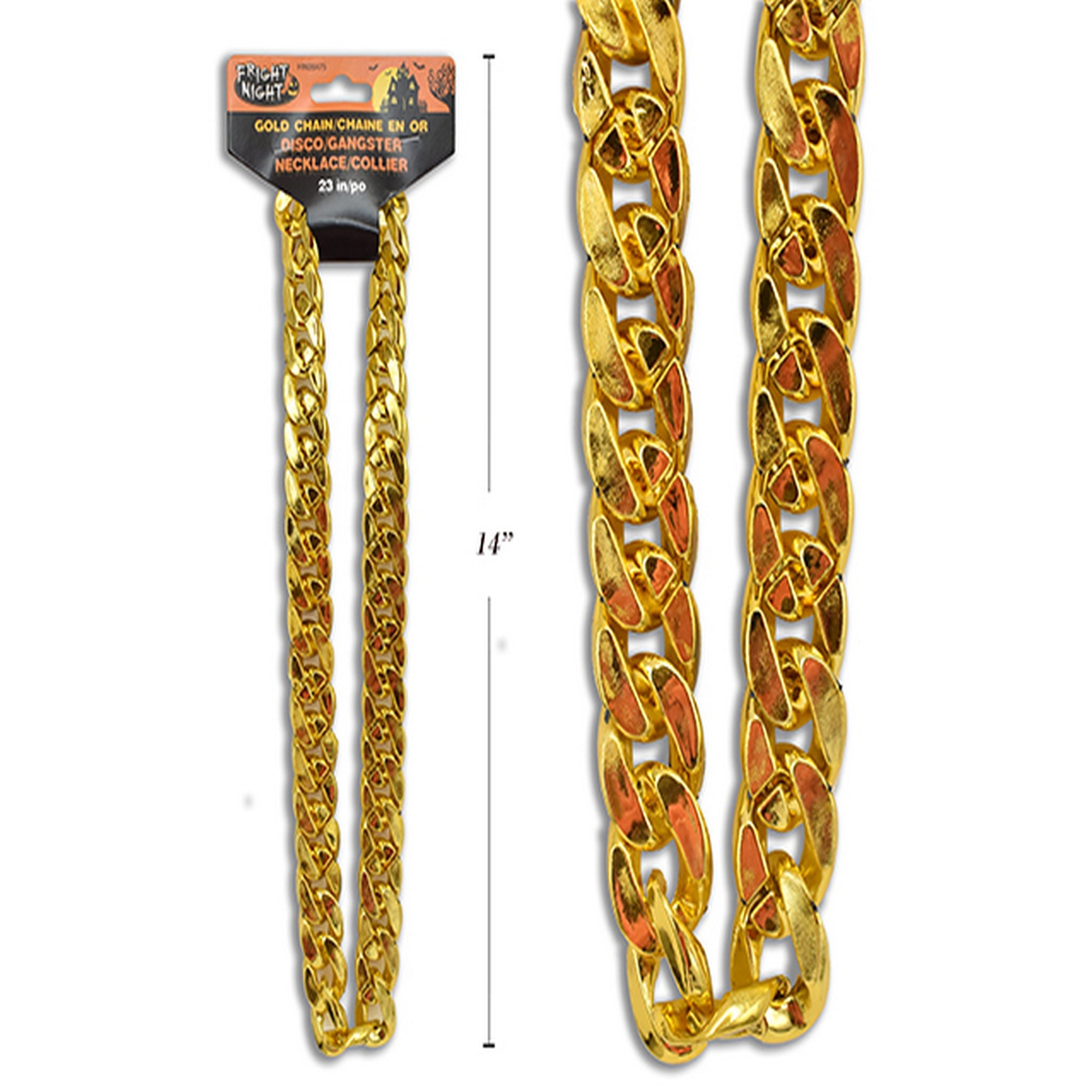 Halloween Plastic Gold Disco / Gangster Chain 23in