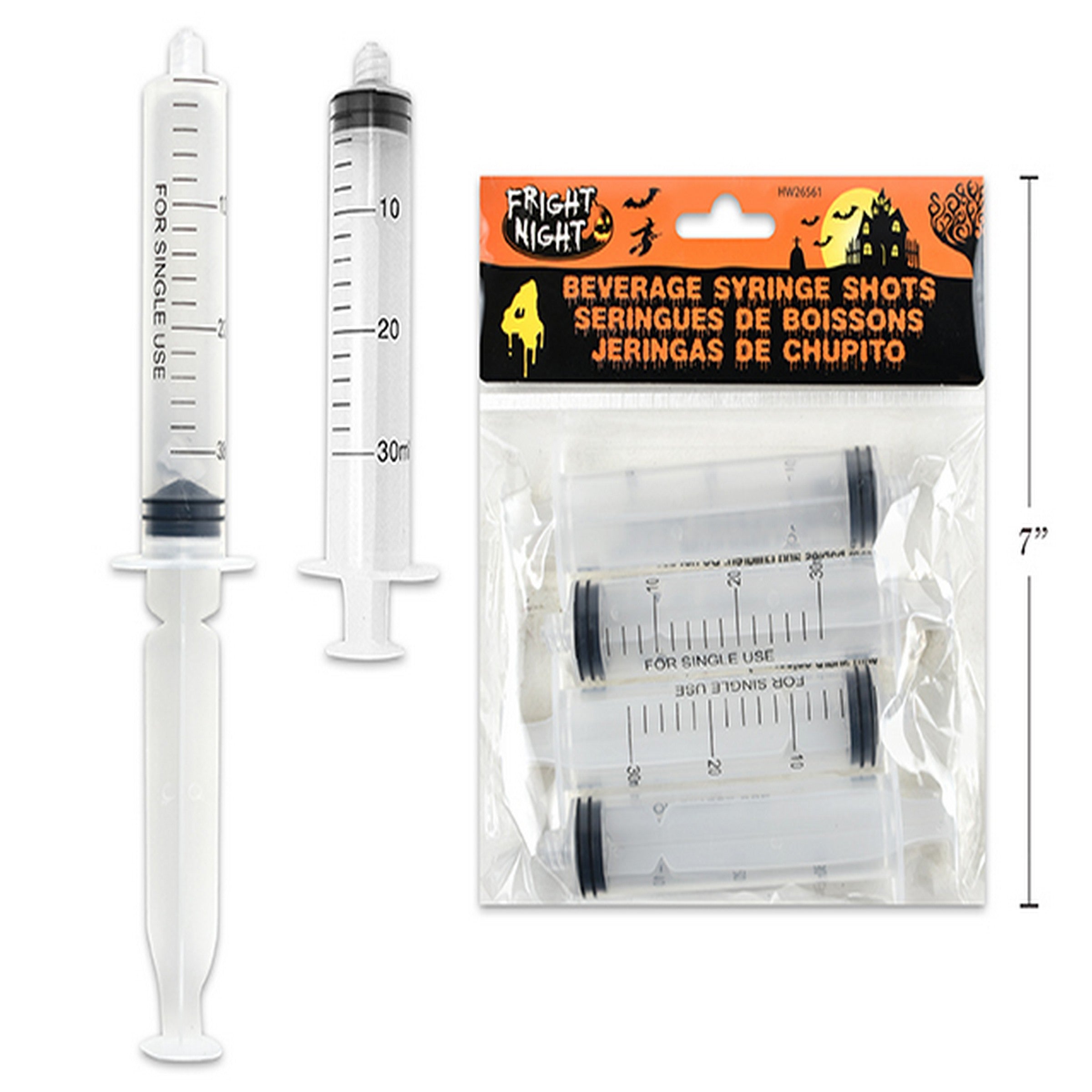 Halloween 4 Single Shot Beverage Syringes 30ml