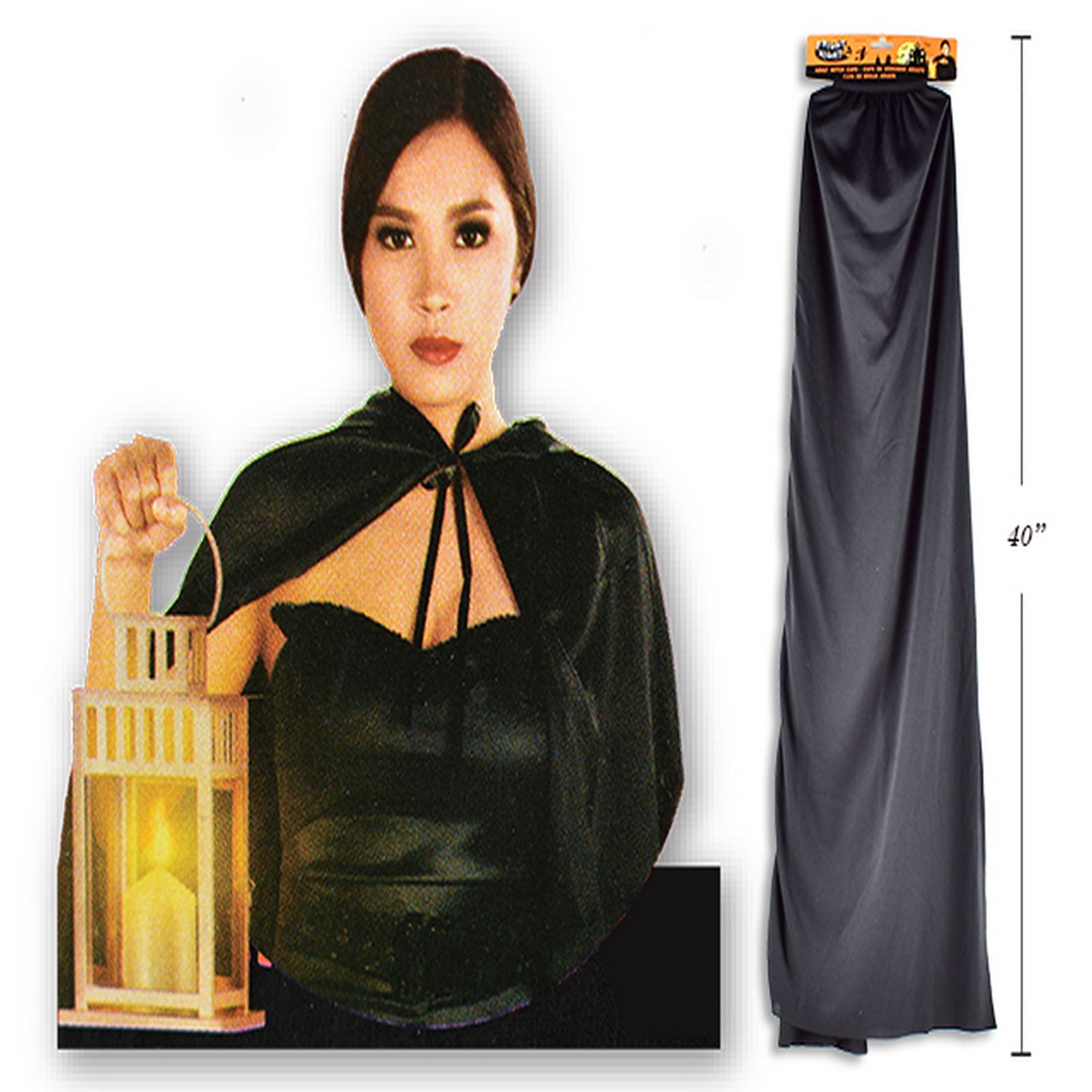 Halloween Adult Black Witch Cape 39x43in