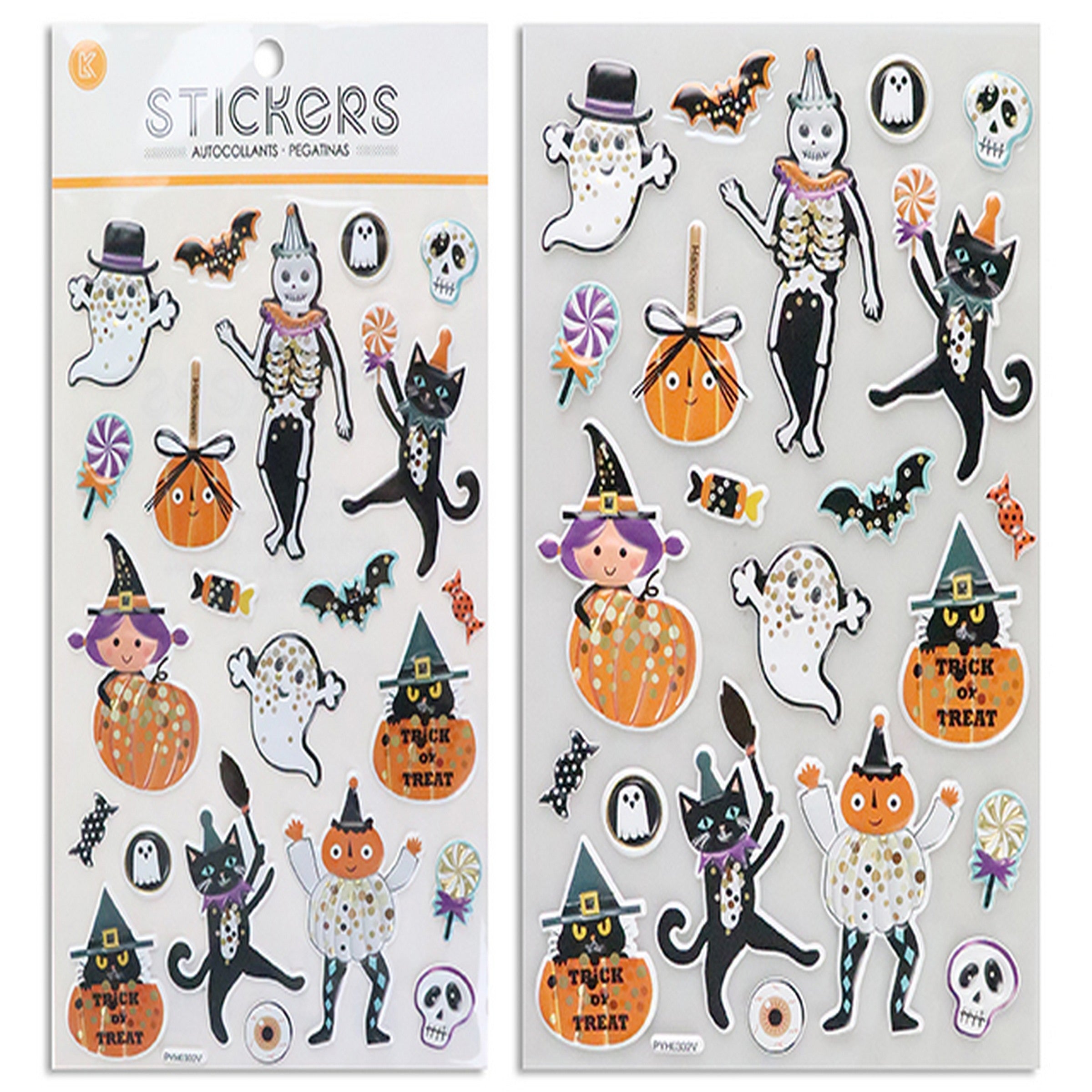 Halloween Glitter Puffy Stickers