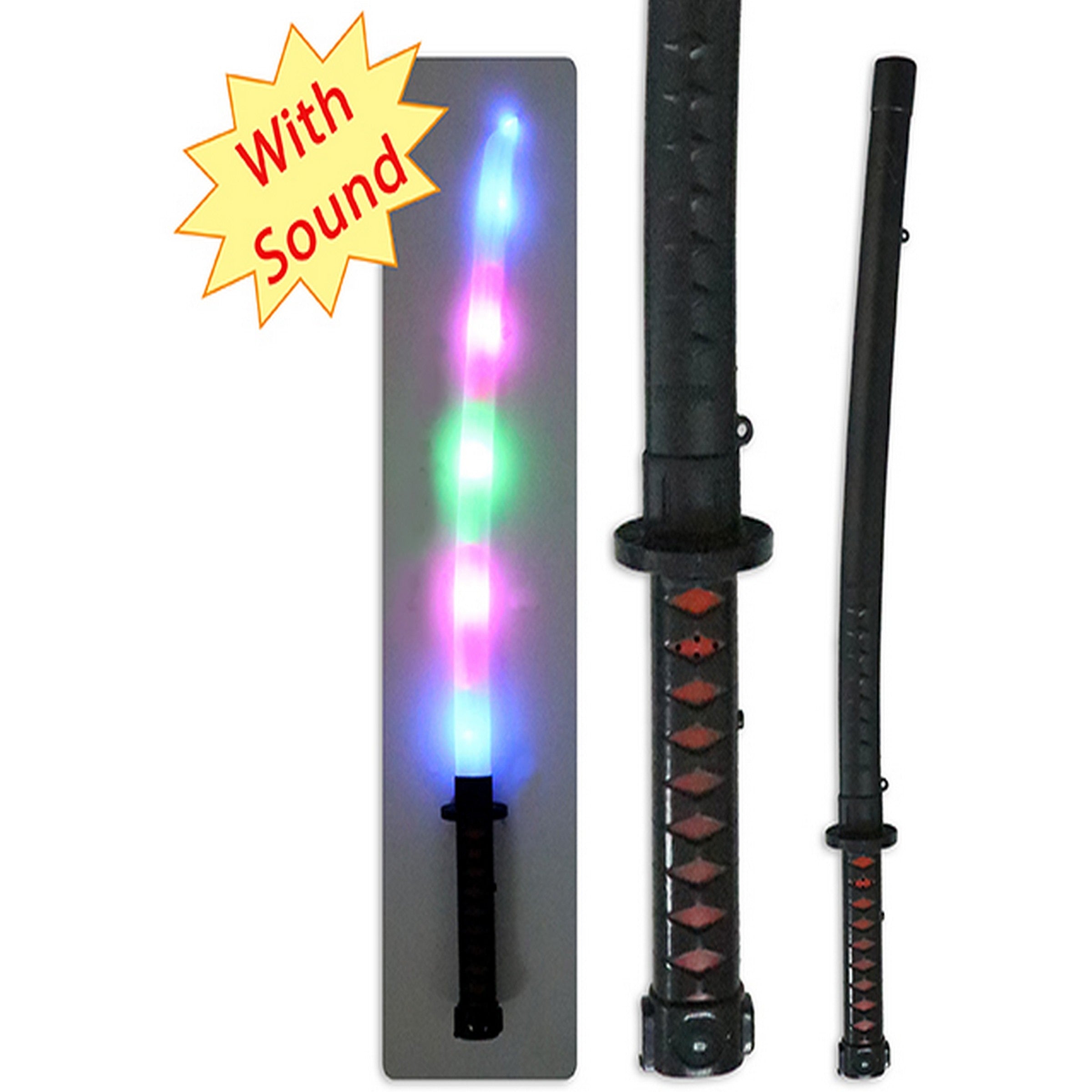 Halloween 6-LED Light-up Ninja Saber with Sound 27in