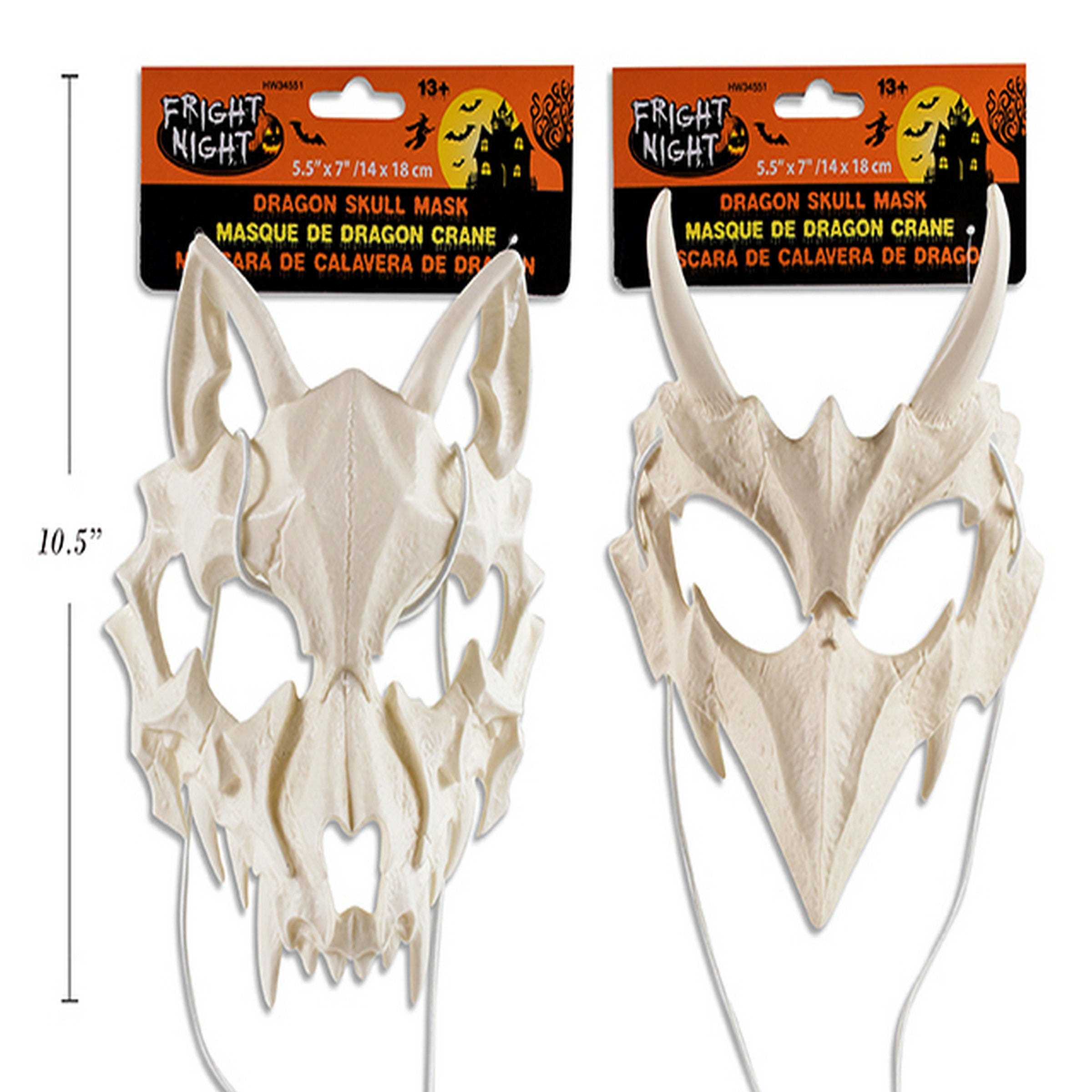Halloween Dragon Skull Mask 6.1x7.1in VRT