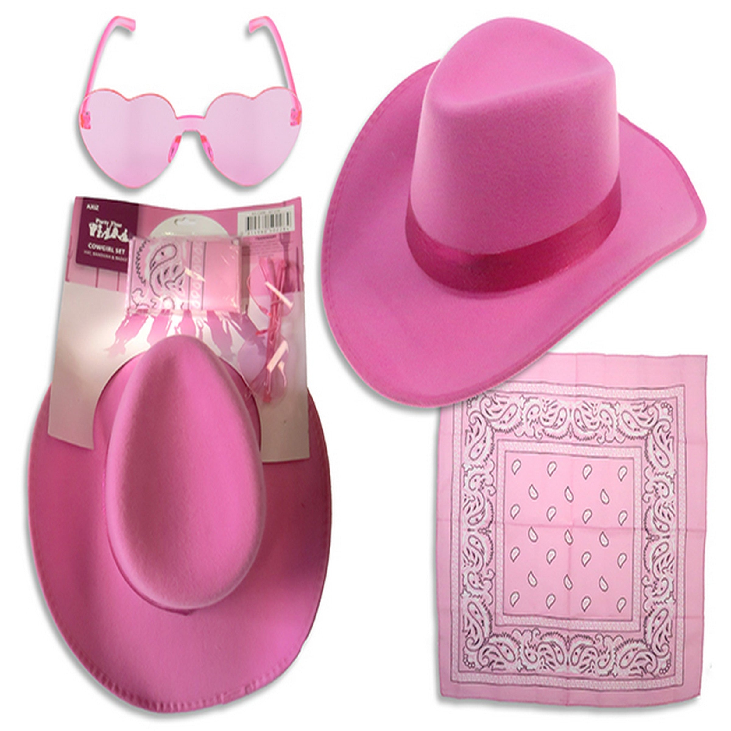 Halloween 3pcs Adult Pink Cowgirl Costume Set