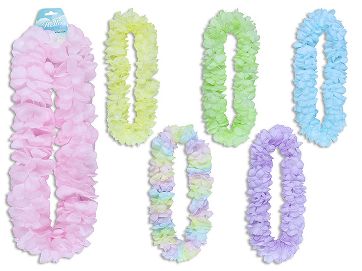 Hawaiian Luau Pastel Hibiscus Lei 40in VRT