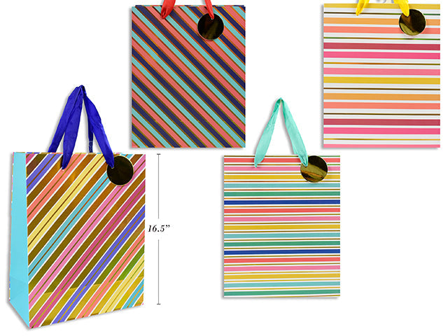 Paper Gift Bag with Gold Accent 12.5x16.5x4.5in VRT