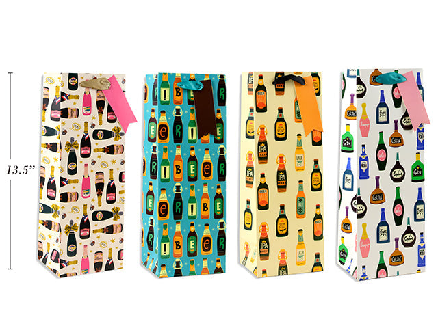 Paper Bottle Gift Bag 13.5x4.8x3.9in VRT