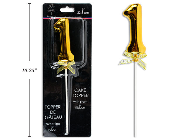 Cake Topper Number 1 Gold 9in