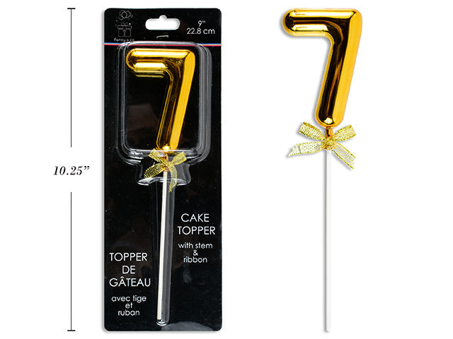 Cake Topper Number 7 Gold 9in
