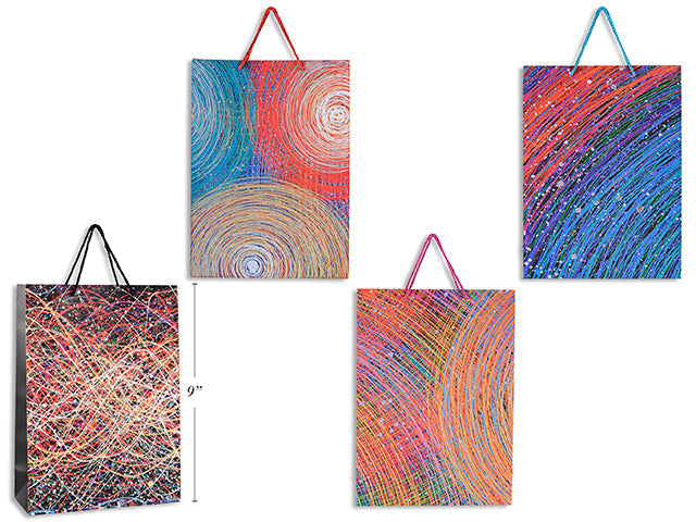 Paper Gift Bag with Glitter 7x9x3.9in VRT