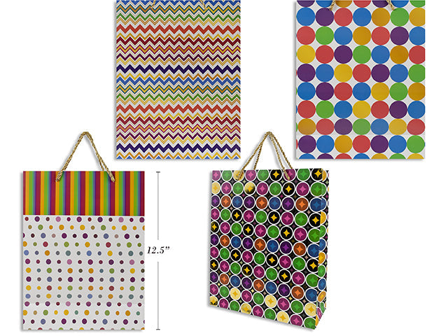 Paper Gift Bag with Gold Accent 10.25x12.5x3.9in VRT