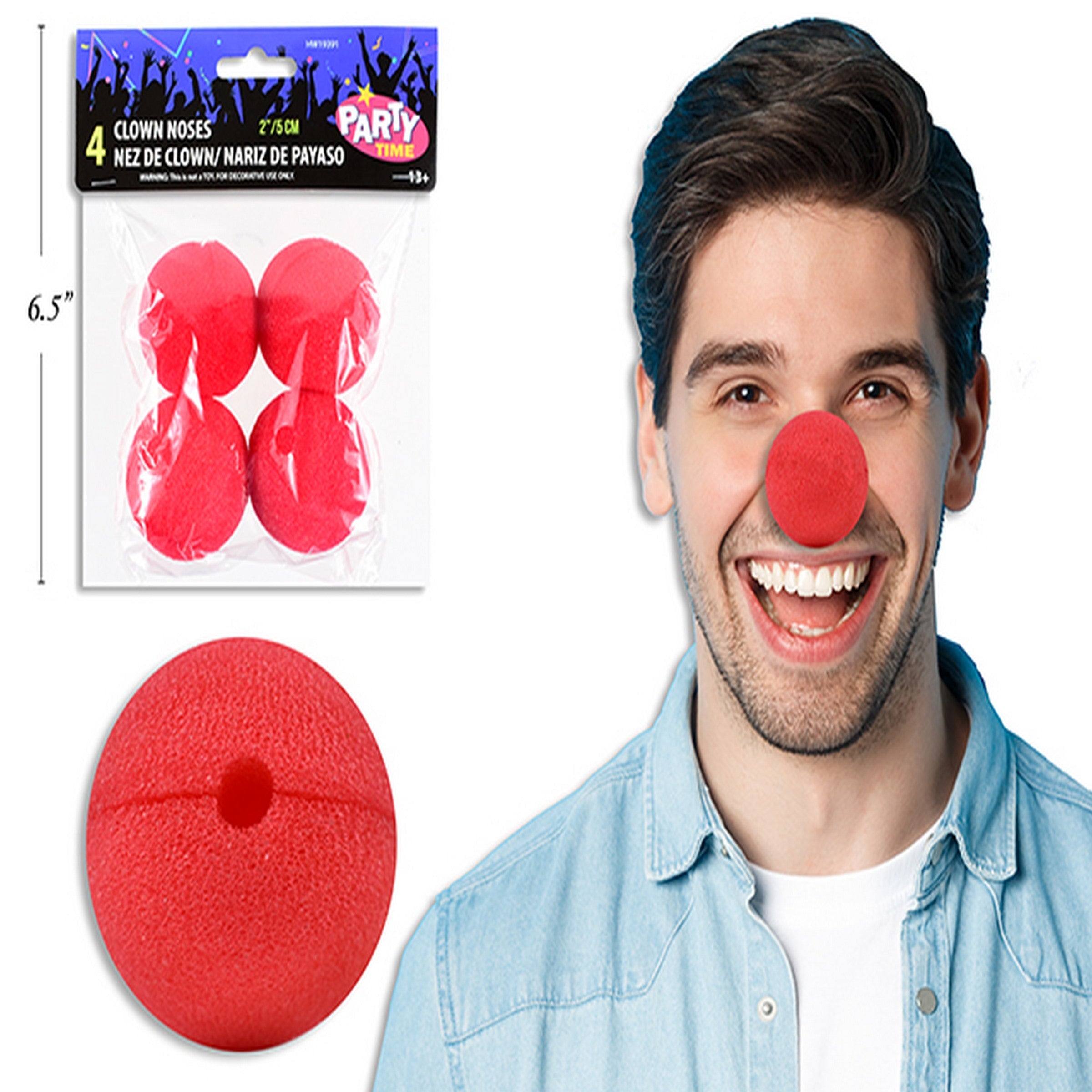 Halloween 4 Red Clown Noses 2in