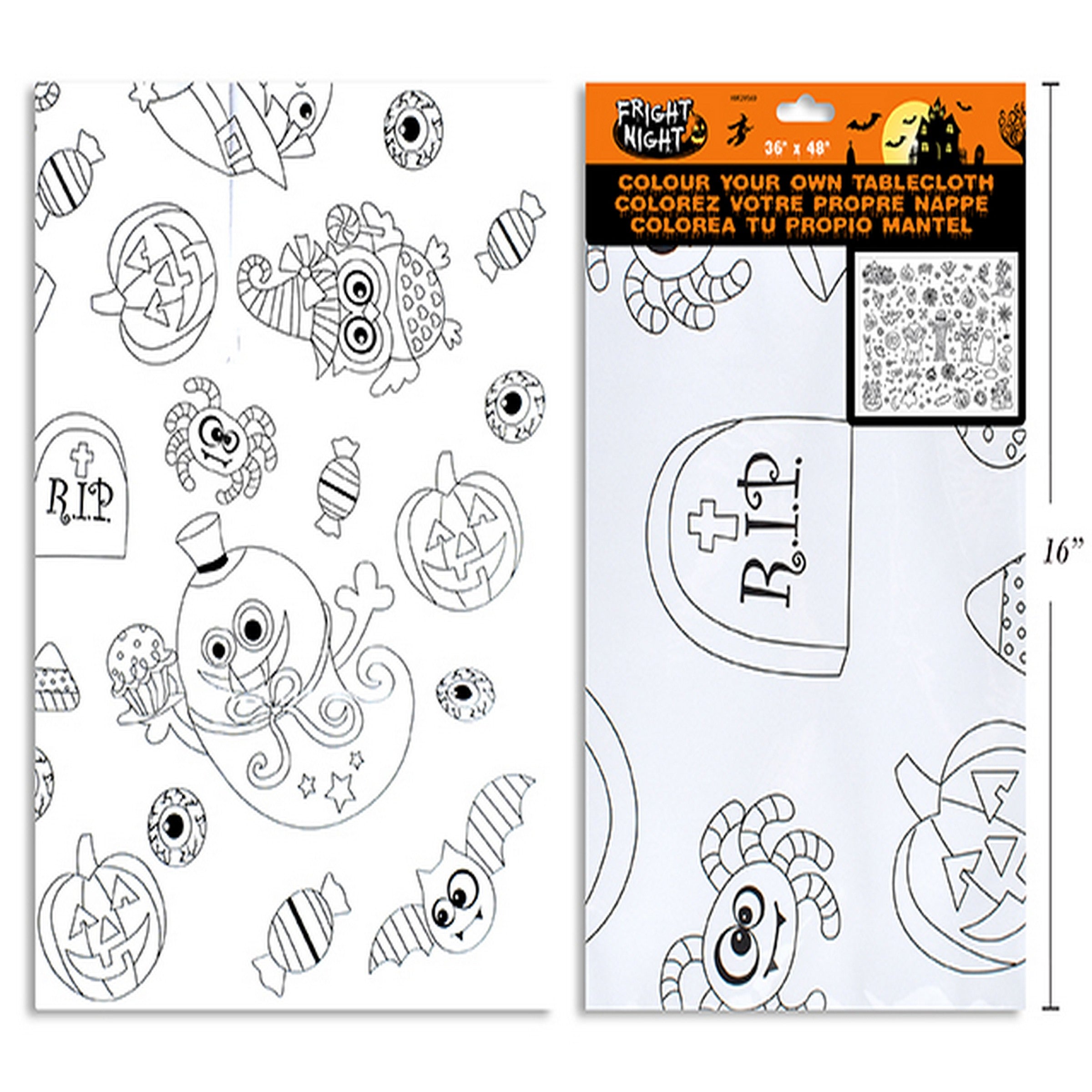 Halloween Decor Your Own Tablecloth 48x36in