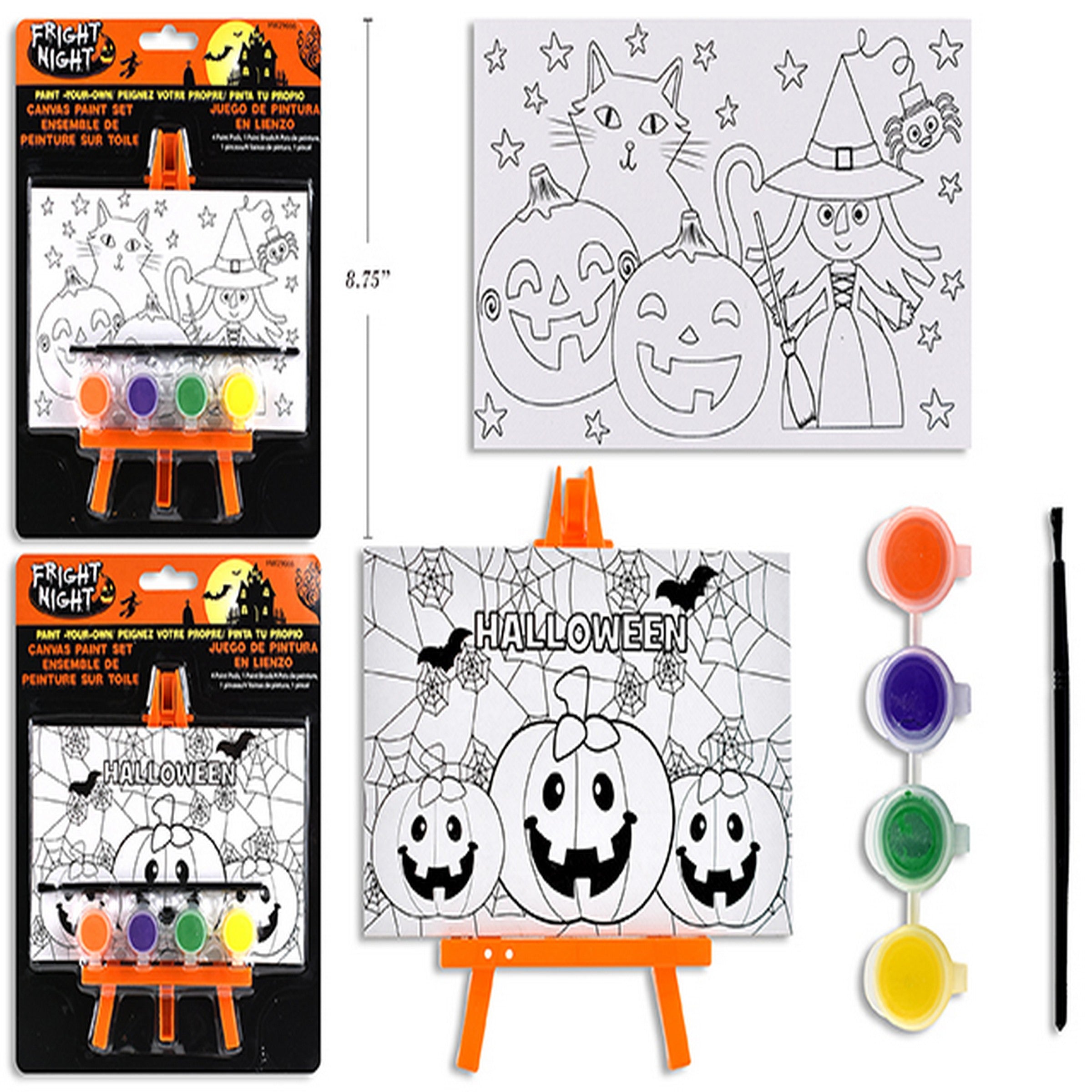 Halloween Decor Your Own Canvas Painting Set 6.25x5.8in VRT