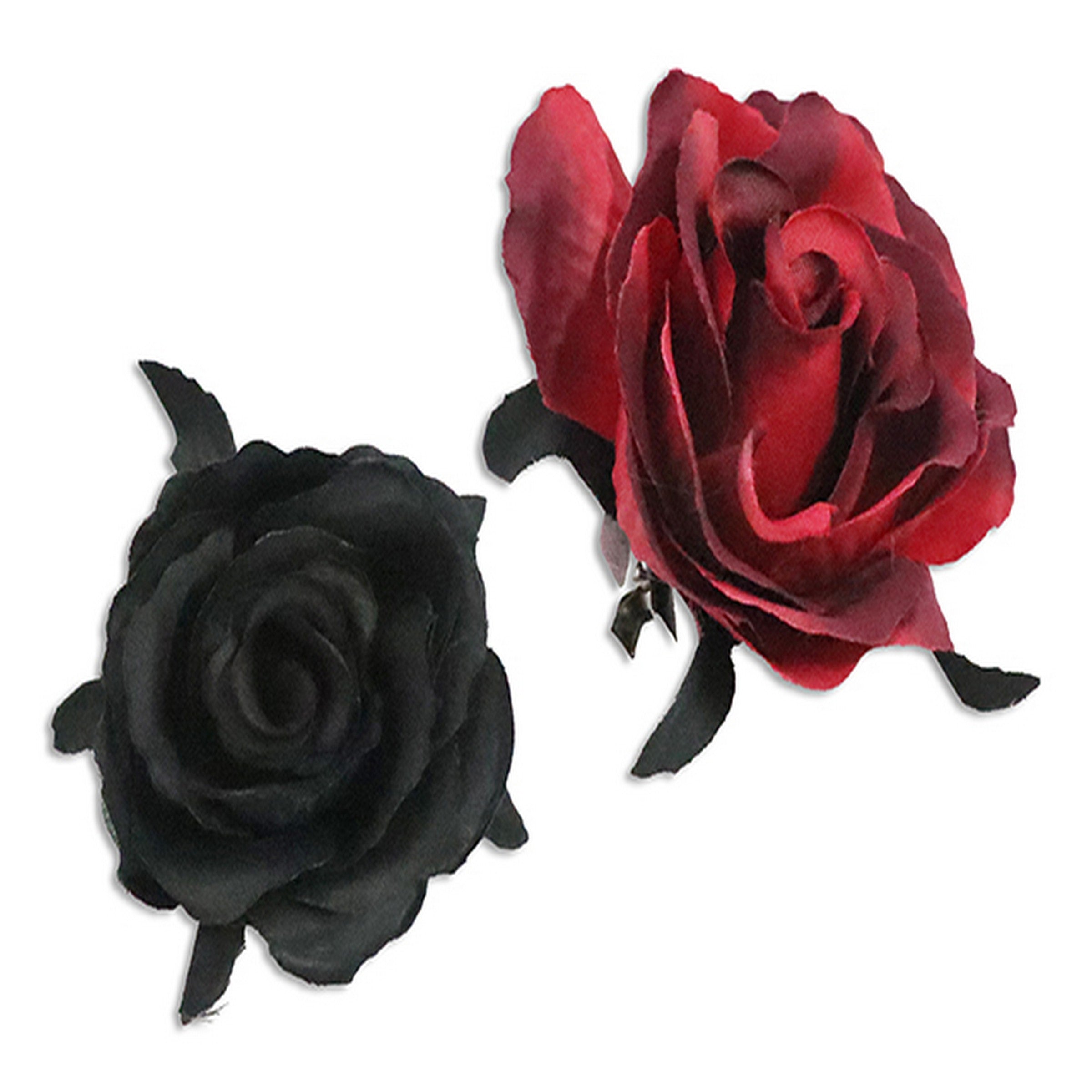 Halloween Gothic Rose Hair Clip 3.5in VRT