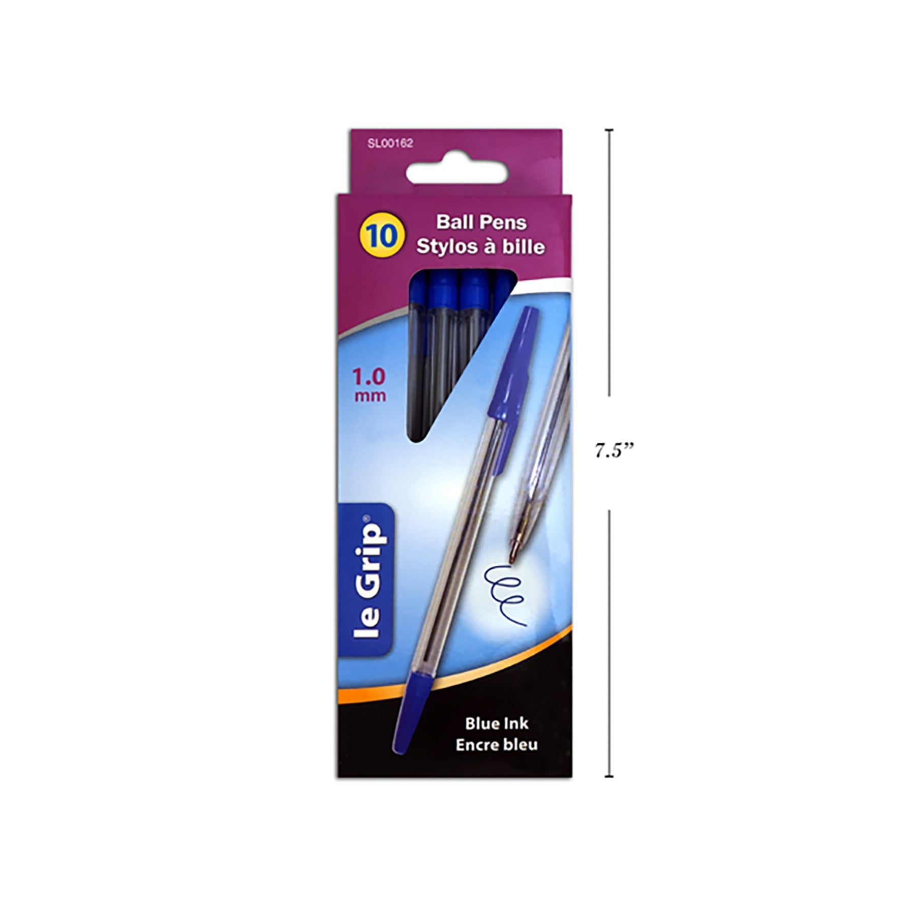 Le Grip 10 Pens Blue Ink 1.0mm