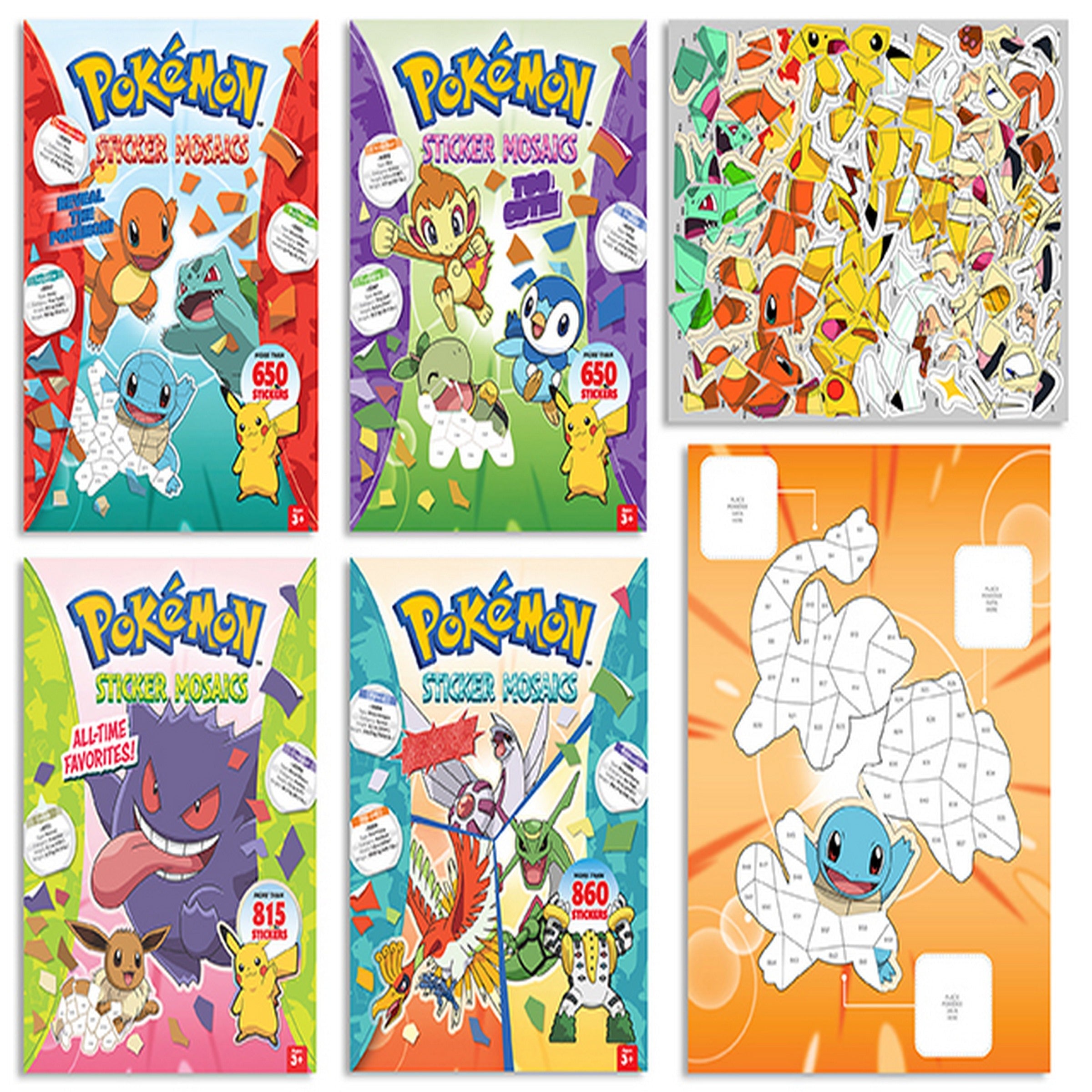 Pokémon Sticker Mosaic Booklet - 12 Pages + 7 Sticker Sheets 8.5x11in Age 3+ VRT
