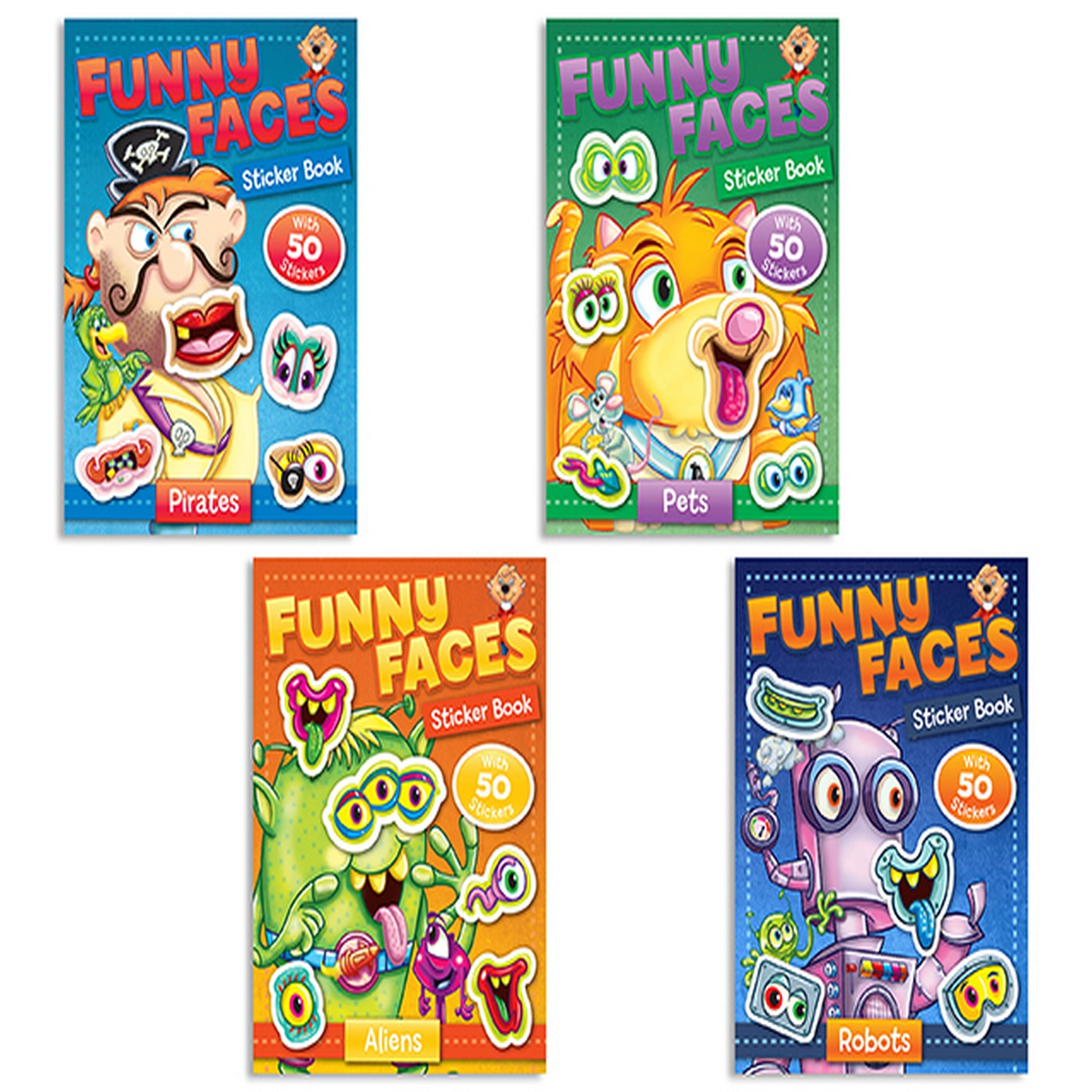 Funny Faces Book - 16 Pages with Stickers 8.5x11in Age 3+ VRT