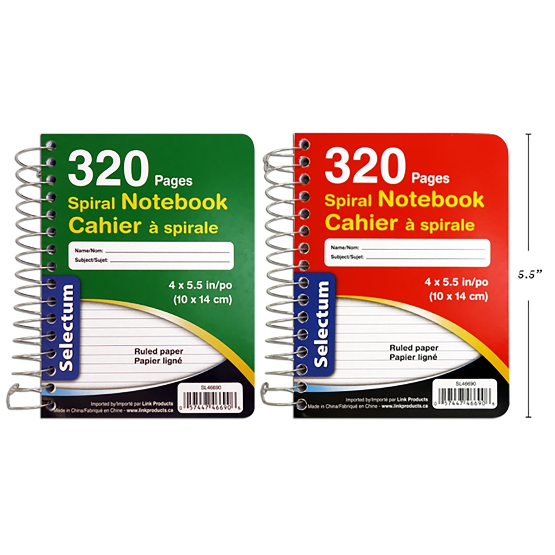 Selectum Chubby Coil Notebook 320 Ruled Pages 5.5x4in