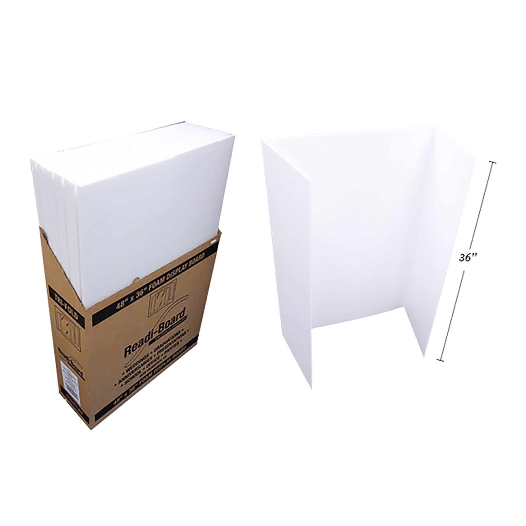 Tri-fold Foam Display Board White 36 H x 48 L in