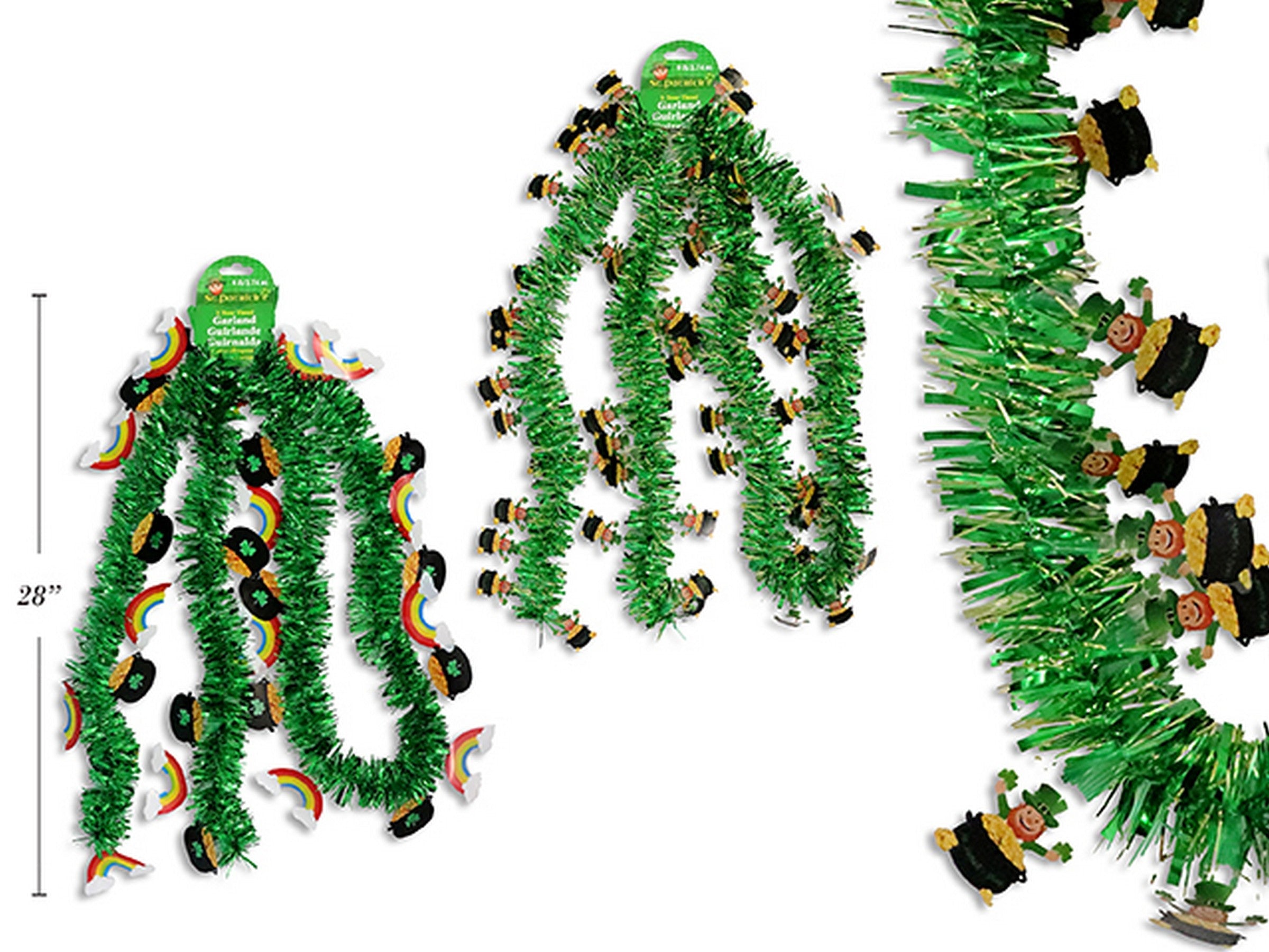 St-Patrick Die-cut 2-Tone Tinsel Garland 108in VRT