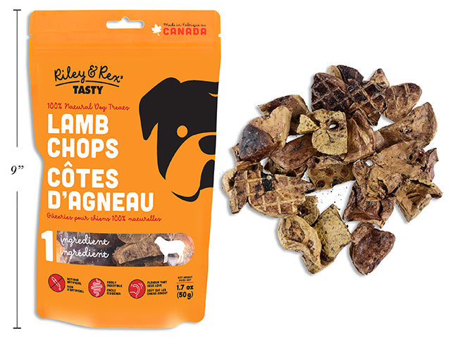 Riley & Rex Tasty Lamb Chops 100% Natural Dog Treats 50g