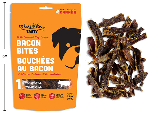 Riley & Rex Tasty Bacon Bites 100% Natural Dog Treats 90g
