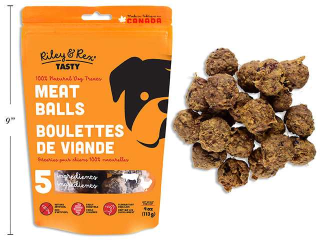 Riley & Rex Tasty Meat Balls 100% Natural Dog Treats 113g