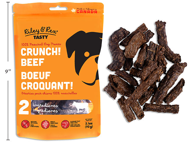 Riley & Rex Tasty Crunch! Beef 100% Natural Dog Treats 90g