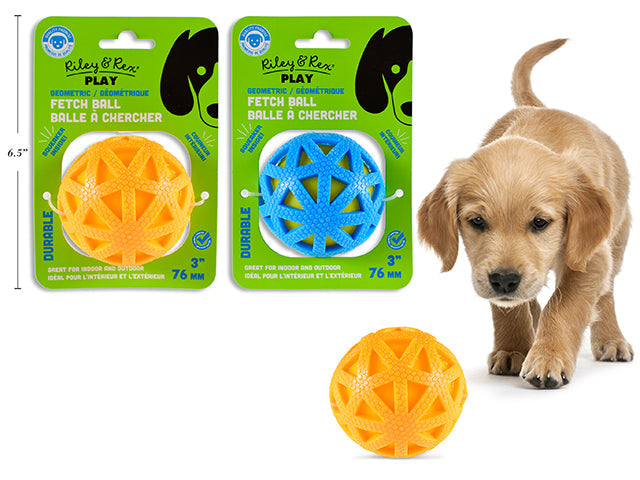 Riley & Rex Play Dog Toy - Squeaky Fetch Ball 3in (76mm) VRT