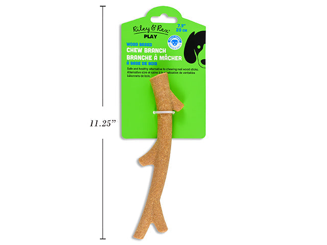 Riley & Rex Play Dog Toy - Wood Based Chew Branch 7.9in (20cm)