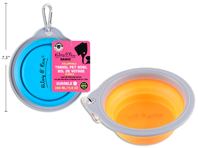 Riley & Rex Basics Travel Collapsable Pet Bowl 11.8oz (350ml) VRT