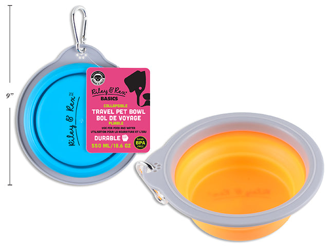 Riley & Rex Basics Travel Collapsable Pet Bowl 18.6oz (550ml) VRT