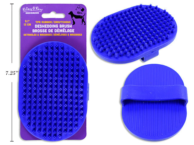 Riley & Rex Grooming Deshedding Brush for Pets - TPR Rubber 5.1x3.5in