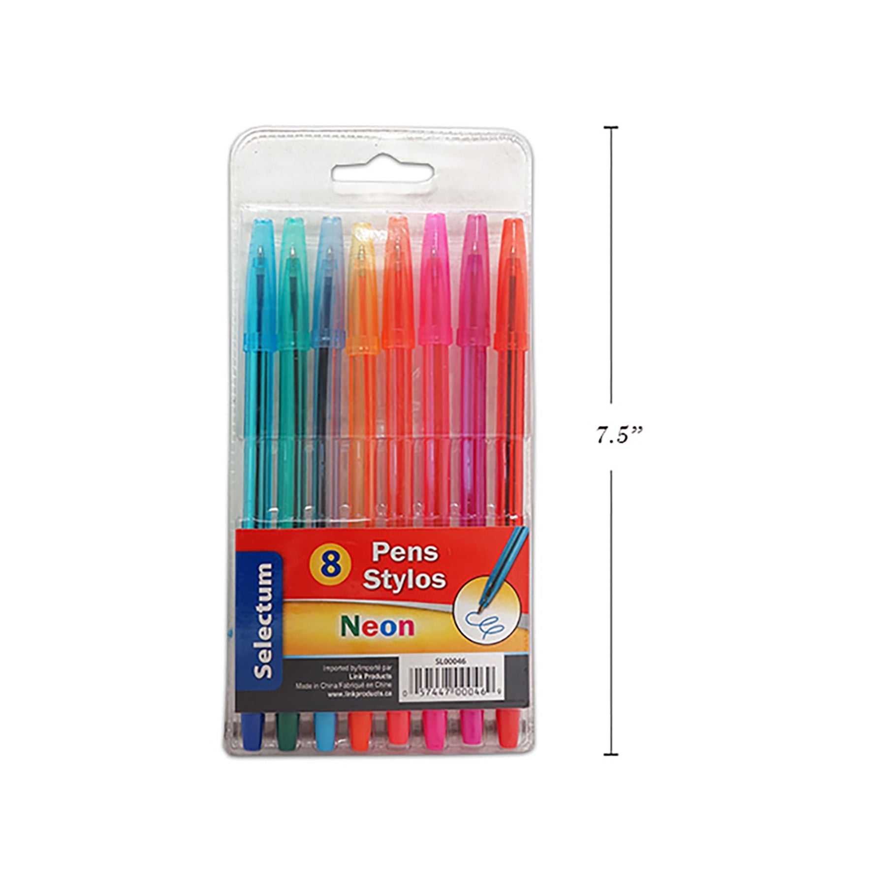 Selectum 8 Ball Pens Neon Color Ink Clear Barrel
