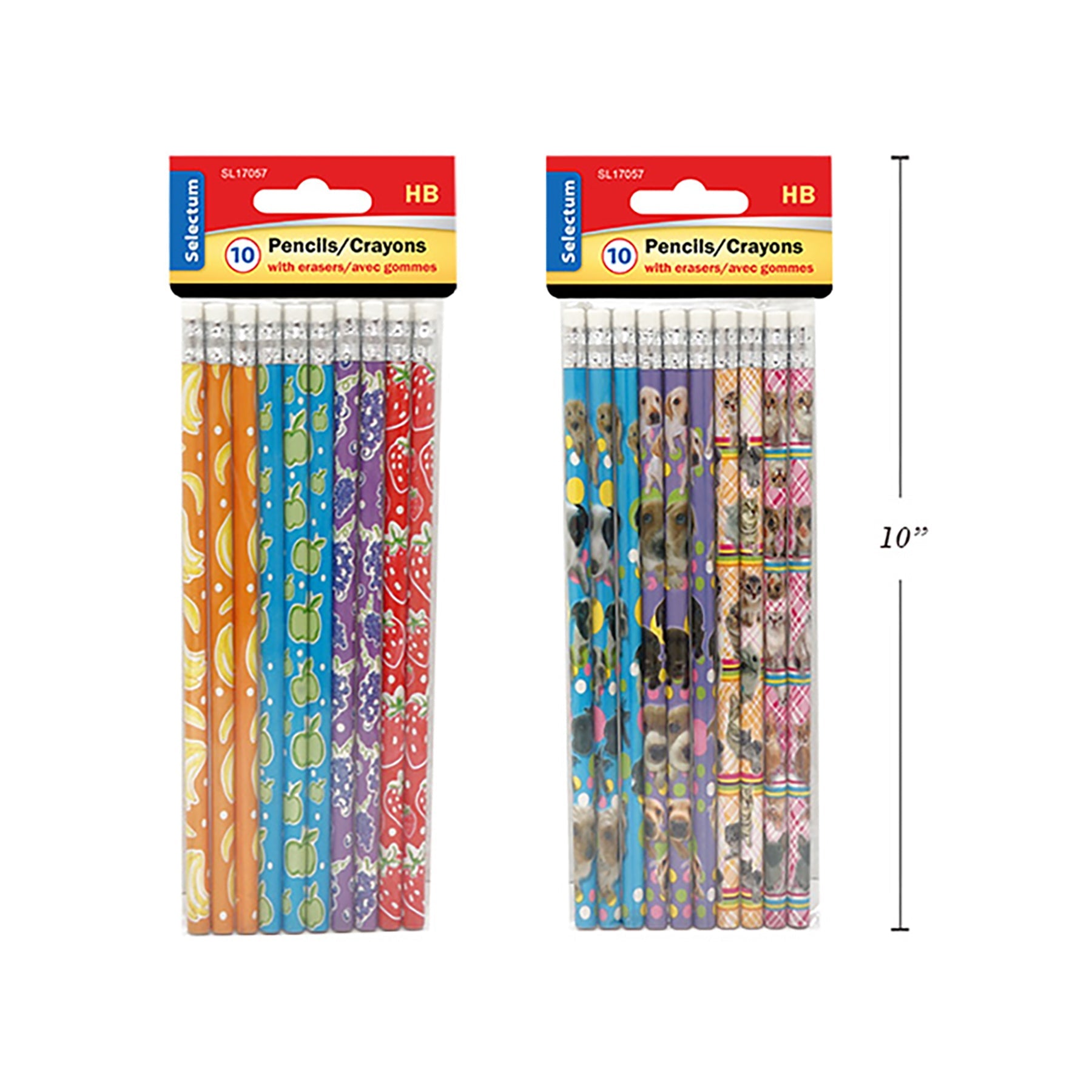 Selectum 10 Pencils with Eraser Top